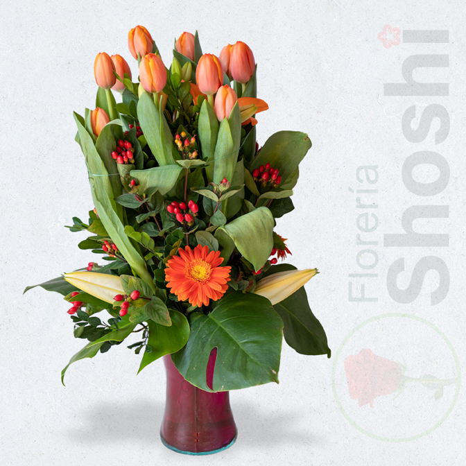 Florero con tulipanes FT02
